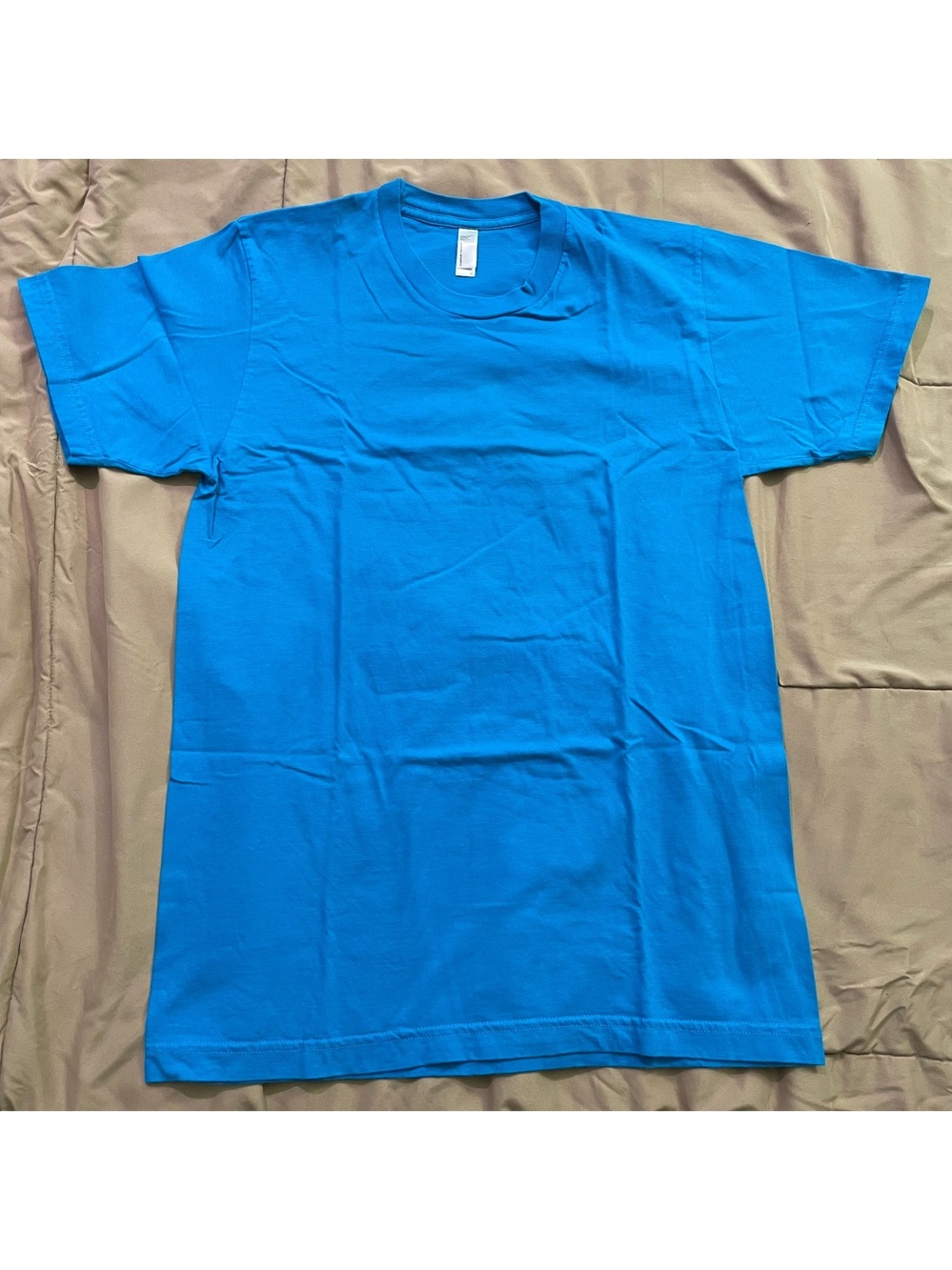 American Apparel Medium Blue Fine Jersey Crew Neck T-Shirt